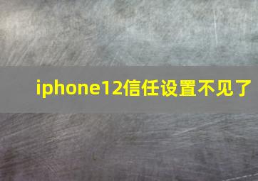 iphone12信任设置不见了