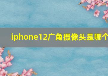 iphone12广角摄像头是哪个