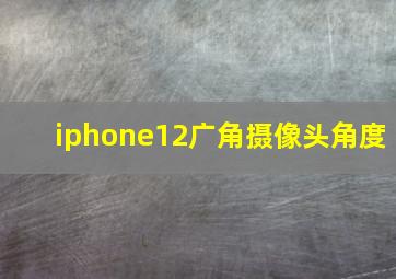 iphone12广角摄像头角度