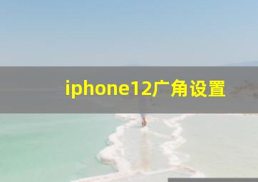 iphone12广角设置