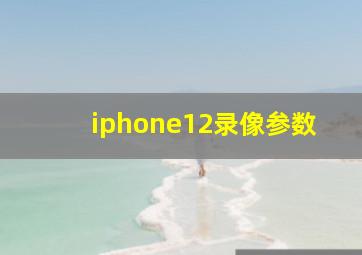 iphone12录像参数