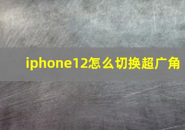 iphone12怎么切换超广角