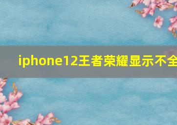 iphone12王者荣耀显示不全