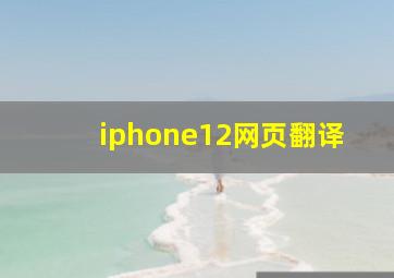 iphone12网页翻译