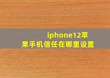 iphone12苹果手机信任在哪里设置