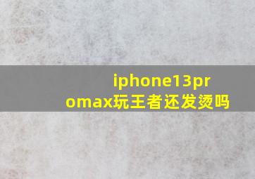 iphone13promax玩王者还发烫吗