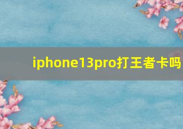 iphone13pro打王者卡吗