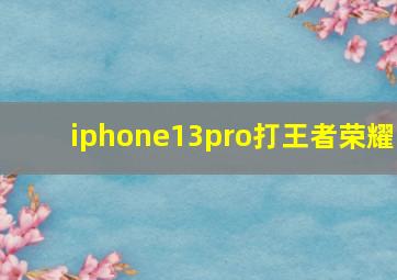 iphone13pro打王者荣耀