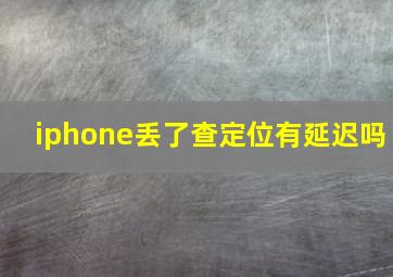 iphone丢了查定位有延迟吗