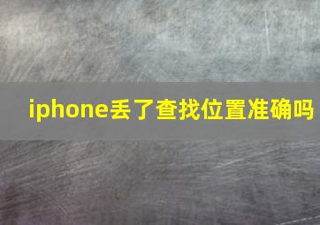 iphone丢了查找位置准确吗