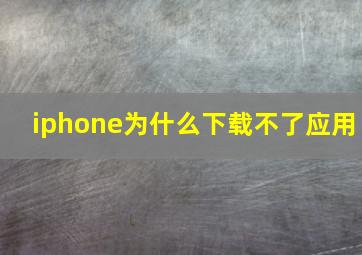 iphone为什么下载不了应用