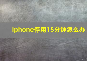 iphone停用15分钟怎么办