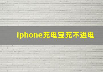 iphone充电宝充不进电