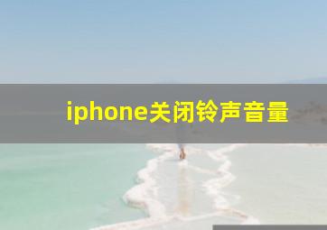 iphone关闭铃声音量