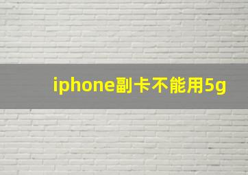 iphone副卡不能用5g