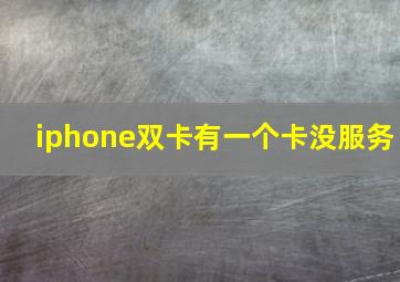 iphone双卡有一个卡没服务