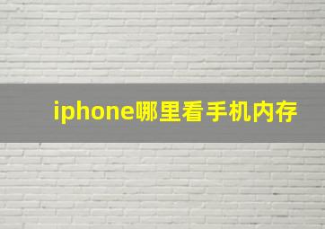 iphone哪里看手机内存