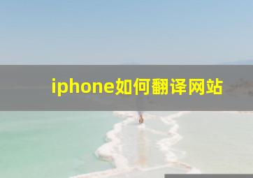 iphone如何翻译网站