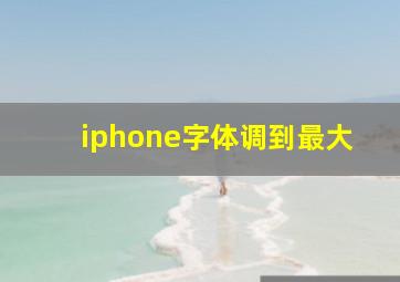 iphone字体调到最大