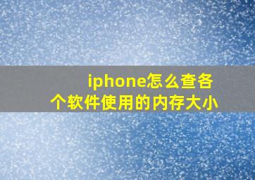 iphone怎么查各个软件使用的内存大小