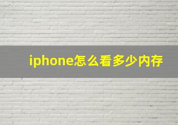 iphone怎么看多少内存