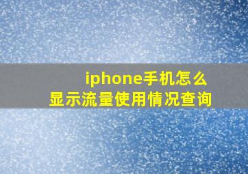 iphone手机怎么显示流量使用情况查询