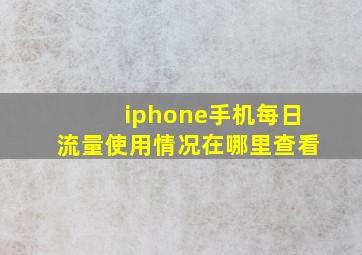 iphone手机每日流量使用情况在哪里查看