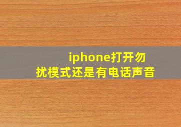 iphone打开勿扰模式还是有电话声音