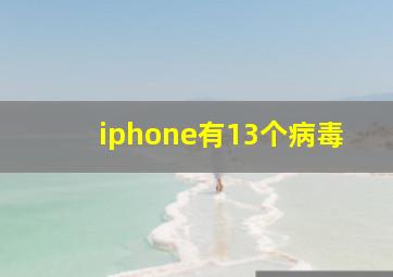 iphone有13个病毒