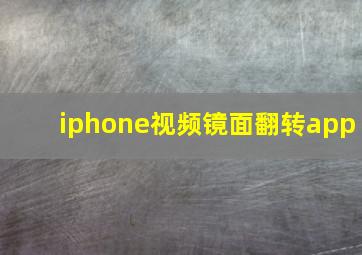 iphone视频镜面翻转app