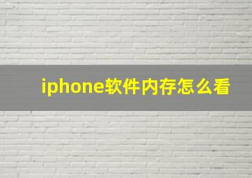 iphone软件内存怎么看