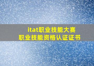 itat职业技能大赛职业技能资格认证证书