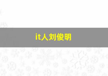 it人刘俊明