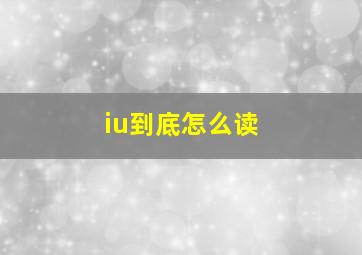 iu到底怎么读