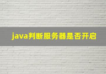 java判断服务器是否开启