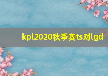 kpl2020秋季赛ts对lgd