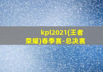 kpl2021(王者荣耀)春季赛-总决赛