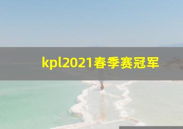 kpl2021春季赛冠军