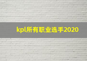 kpl所有职业选手2020