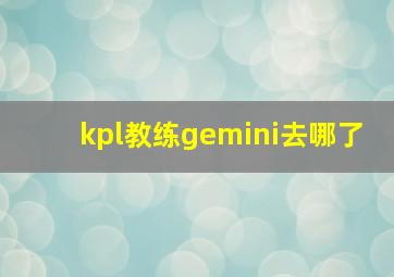 kpl教练gemini去哪了