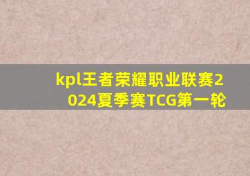 kpl王者荣耀职业联赛2024夏季赛TCG第一轮