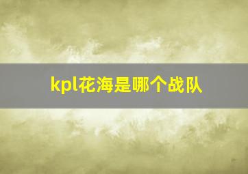 kpl花海是哪个战队