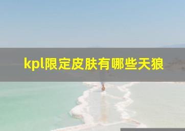 kpl限定皮肤有哪些天狼