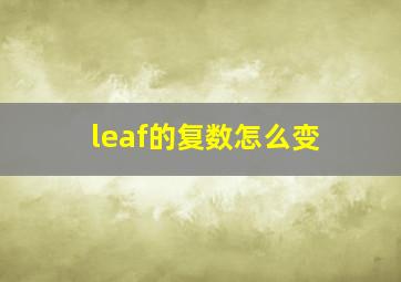 leaf的复数怎么变