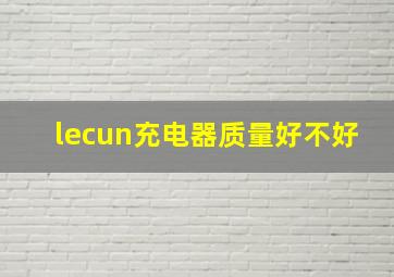 lecun充电器质量好不好