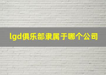 lgd俱乐部隶属于哪个公司