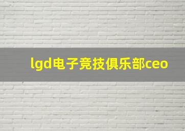 lgd电子竞技俱乐部ceo