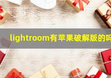 lightroom有苹果破解版的吗