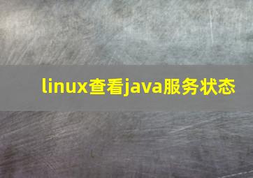 linux查看java服务状态