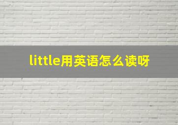 little用英语怎么读呀